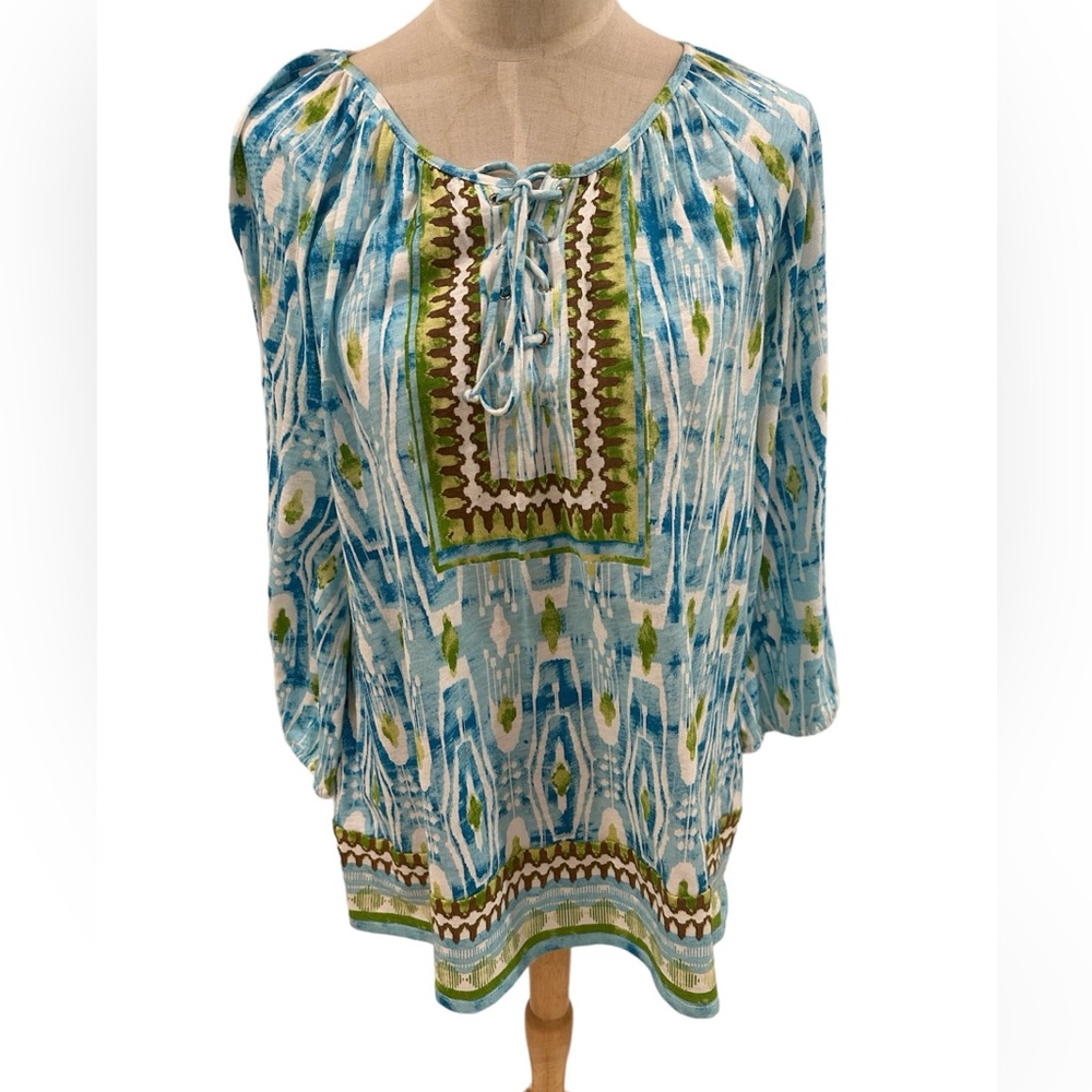 Chico’s Size 2 (Large) Women’s Top Blouse Quarter Sleeve